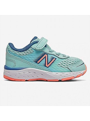 New Balance Infant-Toddler 680 Running Shoe in Bali Blue/Ginger Pink (view 1)