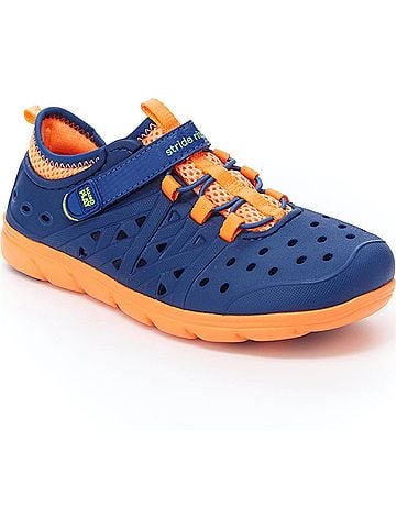 Stride Rite Big Kid's Made2play Phibian Water Shoe in Navy/Orange (view 1)