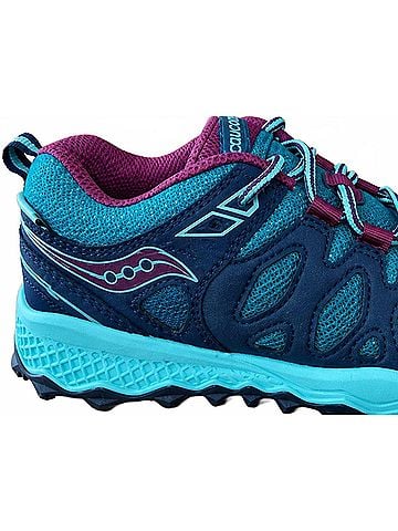 Saucony Girls Kid's Sy Peregrine Sneakers in Shield Navy / Turquiose (view 2)