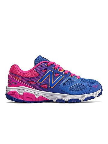 New Balance Little Kid's 680v3 Running Shoes in Purple/Pink (view 1)