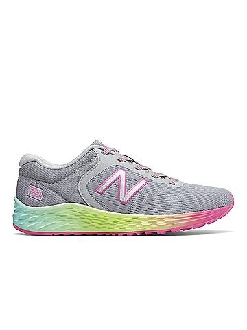 New Balance Little Kid's Fresh Foam Arishi Running Shoes in Grey/Rainbow (view 2)