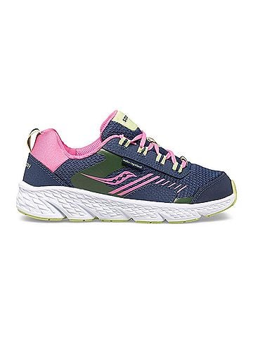 Saucony Kid's Wind Sneakers in Shield Navy/Pink (view 1)
