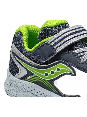 Saucony Junior Toddler's Ride 10 Sneakers in Gray/Lime (view 2)