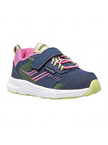 Saucony Toddler's Wind Sneakers in Shield A/C Navy/Pink (view 2)