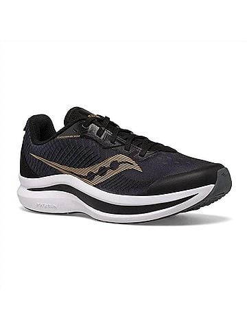 Saucony Kid's Endorphin Sneakers in Black/Gold (view 1)