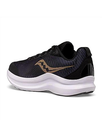 Saucony Kid's Endorphin Sneakers in Black/Gold (view 2)