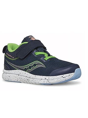 Saucony Junior Kid's Kinvara 14 Ac Sneakers in Navy/Green (view 2)