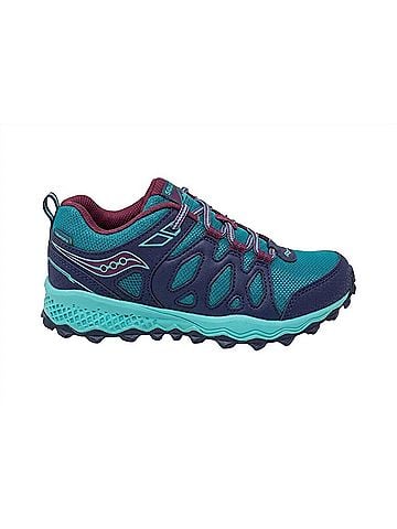 Saucony Kid's Girls Peregrine Sneakers in Shield Navy/Turquiose (view 1)