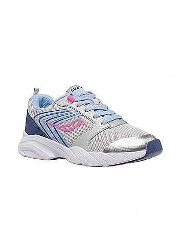 Saucony Kid's Wind Fst Ltt Sneakers in Silver/Blue/Pink (view 1)