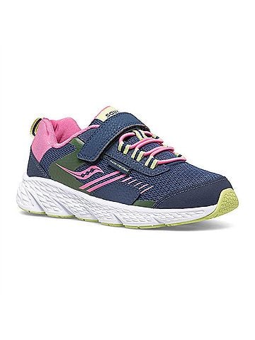 Saucony Kid's Wind Sneakers in Shield A/C Navy/Pink (view 1)