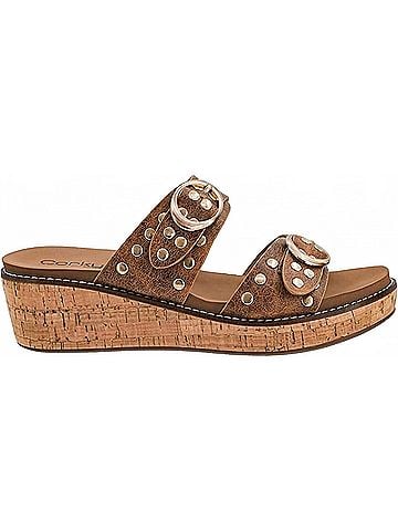 Corkys Women's Told You So Wedges in Cognac Distressed (view 1)