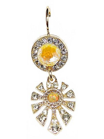 Mariana Women's Dunaway Painted Lady Earrings in Yellow Sun/ Taupe (view 1)