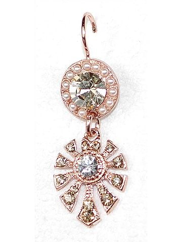 Mariana Women's Dunaway Butter Pecan Earrings in Rose Gold/ Pearl / Taupe (view 1)