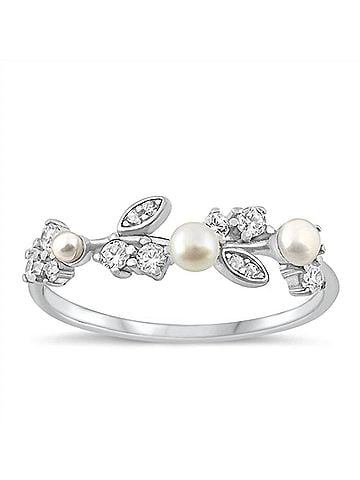 Starlette Anastasia Ring With Pearls in Silver (view 1)