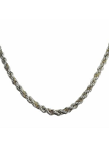 Tiffany & Co. TIFFANY&Co. Tiffany & Co. 925 18K Combination Screw Chain Twist Rope Necklace, Silver Gold, Weight 35.2g, Women's. (view 1)