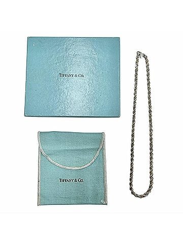 Tiffany & Co. TIFFANY&Co. Tiffany & Co. 925 18K Combination Screw Chain Twist Rope Necklace, Silver Gold, Weight 35.2g, Women's. (view 2)