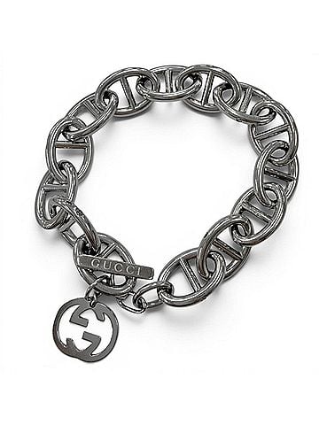 Gucci GUCCI Vintage Anchor Chain Interlocking G Bracelet, Silver, Men's & Women's Accessory (view 1)