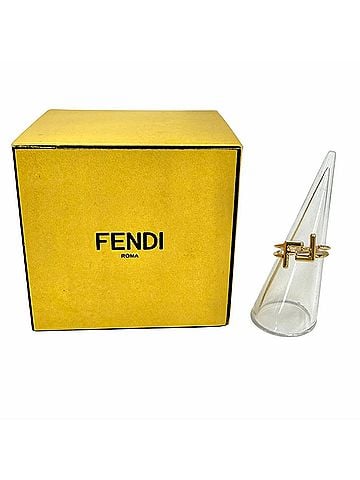 Fendi FENDI FF Ring Zucca Double - Gold, Size M, Made in Italy, Women's, with Box (view 2)