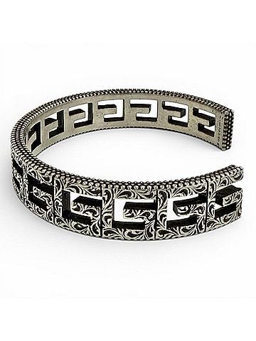 Gucci GUCCI 551919 Square G Arabesque G-Cube Bangle Bracelet, Silver, Size 16, Made in Italy, Weight 28.5g, Women's. (view 2)