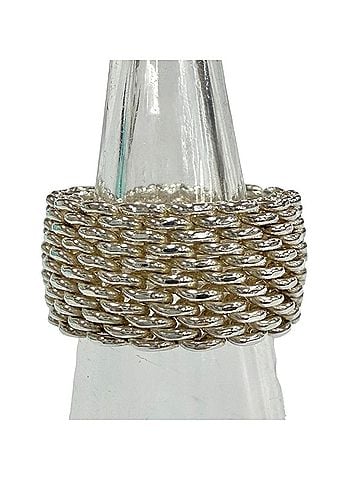 Tiffany & Co. TIFFANY&Co. Tiffany Somerset Ring, SV925 Mesh Silver, Weight 7.58g, Women's, Comes with Box and Dust Bag. (view 1)