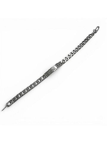 Gucci GUCCI 455321 AG925 Ghost ID Plate Curb Chain Bracelet, Silver, Made in Italy, Weight 19.7g, Men's, Comes with Dust Bag (view 2)