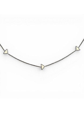 Prada PRADA 925 Triangle Logo Necklace, Silver, White, Made in Italy, Weight 7.5g, Women's, Highly Recommended! (view 1)