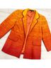 Ellen Tracy 100% Cotton 100% Acetate Stripes Orange Blazer Size 8 - photo 5