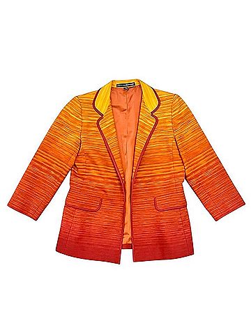 Ellen Tracy Linda Allard X Ellen Tracy Striped Sunset Orange Ombré Blazer Jacket Blazer (view 1)