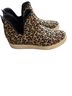 Steve Madden Leopard Print Tan Black Ankle Boots Size 9 1/2 - photo 2