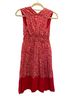 Max Studio 100% Cotton Floral Color Block Graphic Red White Casual Dress Size XS - photo 2