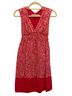 Max Studio 100% Cotton Floral Color Block Graphic Red White Casual Dress Size XS - photo 1