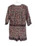 Anthropologie 100% Polyester Floral Red White Black Gray Jumpsuit Size XS - photo 2