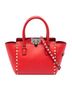 Valentino 100% Leather Red Mini Leather Rockstud Double Handle Tote One size - photo 1
