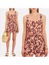 A.L.C. 100% Linen Floral Burgundy Jumpsuit Size 12 - photo 4