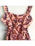 A.L.C. 100% Linen Floral Burgundy Jumpsuit Size 12 - photo 5
