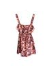 A.L.C. 100% Linen Floral Burgundy Jumpsuit Size 12 - photo 1