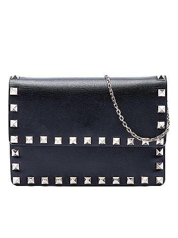 Valentino Leather Rockstud Clutch on Chain (view 1)