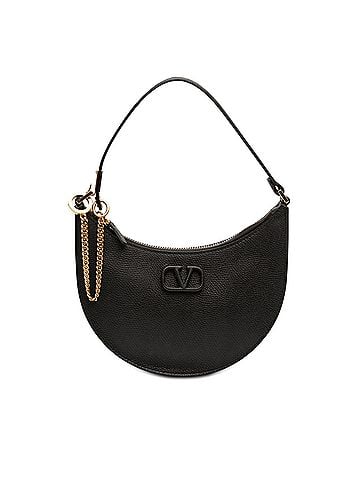 Valentino Mini Grainy Calfskin VLogo Hobo (view 1)
