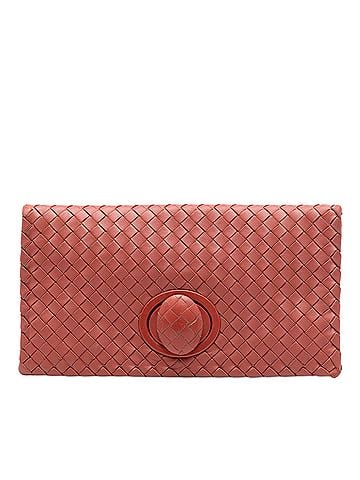 Bottega Veneta Nappa Intrecciato Turn Lock Clutch (view 1)