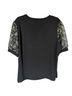 CeCe 95% Polyester 5% Spandex 100% Polyester Black Short Sleeve Blouse Size 2X - photo 2