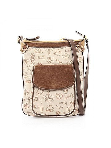Loewe Loewe 160 ANIVERSARIO Shoulder Bag/Handbag, Canvas, Suede, Leather, Women's, Ivory/Brown (view 1)