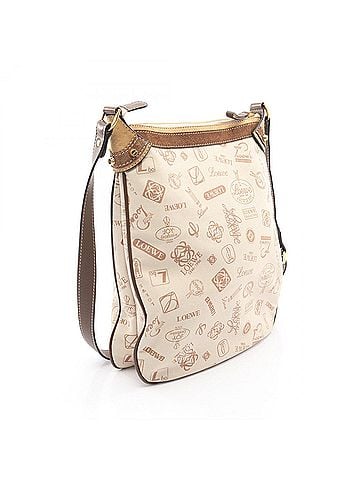 Loewe Loewe 160 ANIVERSARIO Shoulder Bag/Handbag, Canvas, Suede, Leather, Women's, Ivory/Brown (view 2)