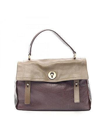 Yves Saint Laurent Yves Saint Laurent Muse Two Handbag, Leather, Women's, Khaki, Brown, Gray, 197148 (view 1)