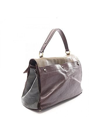 Yves Saint Laurent Yves Saint Laurent Muse Two Handbag, Leather, Women's, Khaki, Brown, Gray, 197148 (view 2)