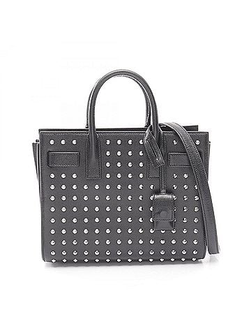 Yves Saint Laurent Yves Saint Laurent Saint Laurent Paris Classic Nano Sac de Jour Studded 2-Way Handbag, Leather, Women's, Black, 392035 (view 1)