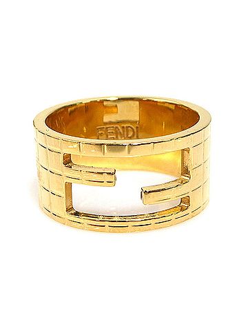 Fendi Fendi ring, metal, gold, for men and women, r11182 (view 1)