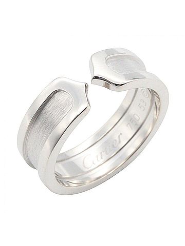 Cartier Cartier C2 Small Ring, 18K White Gold (18KWG), Women's Silver-tone Ring. (view 1)