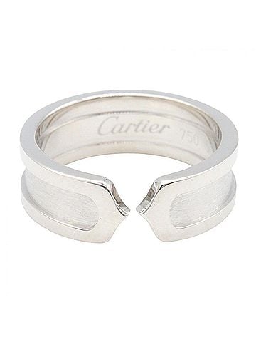 Cartier Cartier C2 Small Ring, 18K White Gold (18KWG), Women's Silver-tone Ring. (view 2)