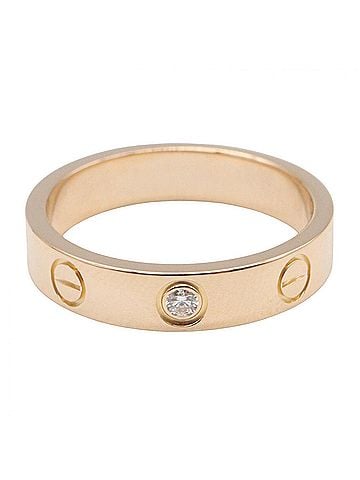Cartier Cartier Mini Love Ring 1PD Ring, Jewelry, 18KPG (Pink Gold), Diamond, Women's, Gold Tone, Clear B4050700 (view 2)