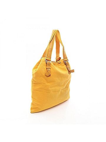 Yves Saint Laurent Yves Saint Laurent Rive Gauche Kahala Tote Bag/Handbag, Canvas, Leather, Fabric, Women's, Yellow (view 2)